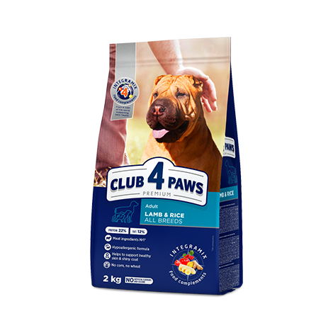 CLUB 4 PAWS PREMIUM “KUZU ETLİ & PİRİNÇLİ” TÜM YETİŞKİN KÖPEKLER İÇİN KOMPLE KURU KÖPEK MAMASI