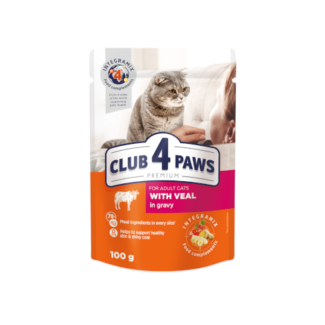 CLUB 4 PAWS PREMIUM “SOS İÇİNDE DANA ETLİ” YETİŞKİN KEDİLER İÇİN KOMPLE YAŞ KEDİ MAMASI