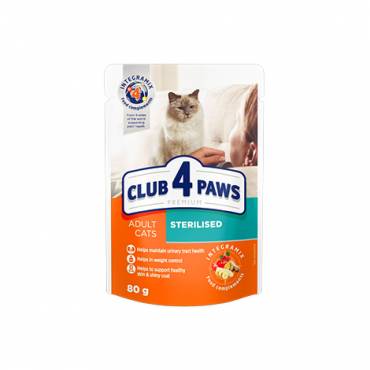 CLUB 4 PAWS PREMIUM “KISIRLAŞTIRILMIŞ” YETİŞKİN KEDİLER İÇİN KOMPLE YAŞ KEDİ MAMASI