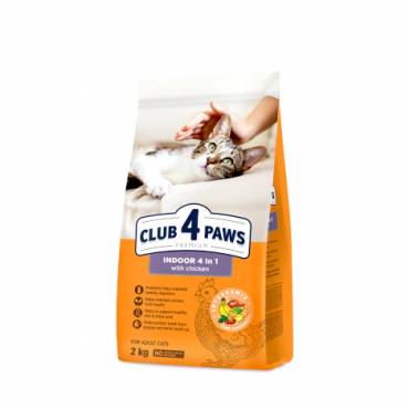 CLUB 4 PAWS PREMIUM “INDOOR 4 IN 1” YETİŞKİN KEDİLER İÇİN KOMPLE KURU KEDİ MAMASI