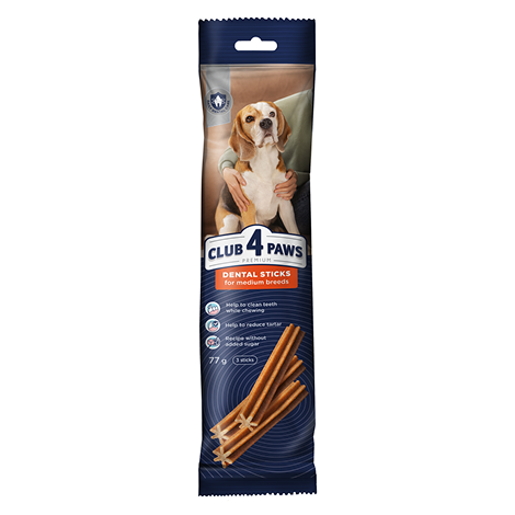 CLUB 4 PAWS PREMIUM DENTAL STICK: YETİŞKİN ORTA IRK KÖPEKLER İÇİN TAMAMLAYICI KÖPEK ÖDÜLÜ