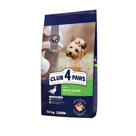 CLUB 4 PAWS PREMIUM KÜÇÜK IRK YETİŞKİN KÖPEKLER «ÖRDEKLE» İÇİN TAM KURU MAMA