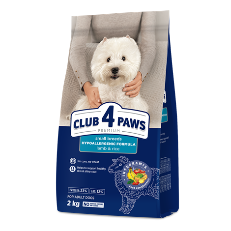 CLUB 4 PAWS PREMIUM “KUZU ETLİ & PİRİNÇLİ” KÜÇÜK IRK YETİŞKİN KÖPEKLER İÇİN KOMPLE KURU KÖPEK MAMASI