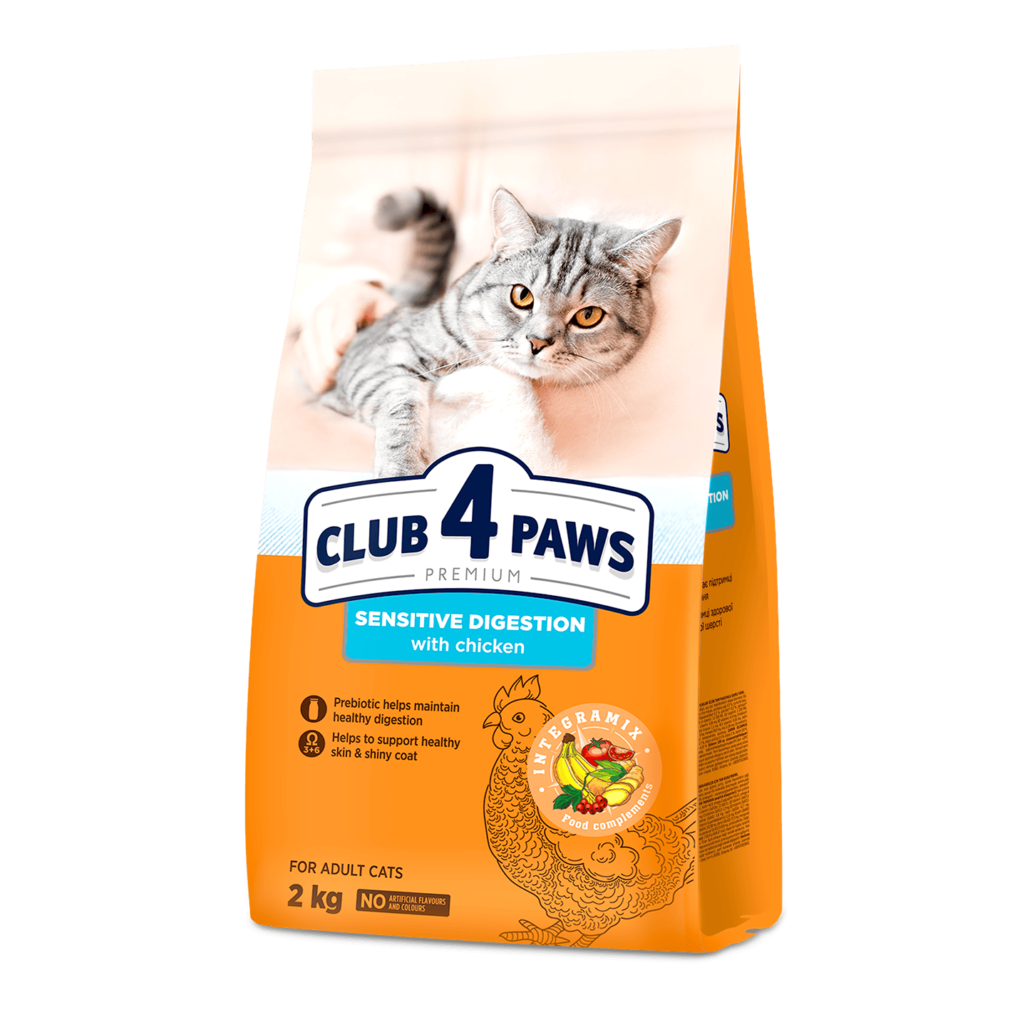 CLUB 4 PAWS PREMIUM HASSAS SİNDİRİM SİSTEMİNE SAHİP YETİŞKİN KEDİLER İÇİN KOMPLE KURU KEDİ MAMASI