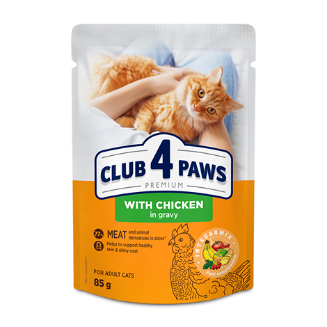CLUB 4 PAWS PREMIUM “SOS İÇİNDE TAVUK ETLİ” YETİŞKİN KEDİLER İÇİN KOMPLE YAŞ KEDİ MAMASI