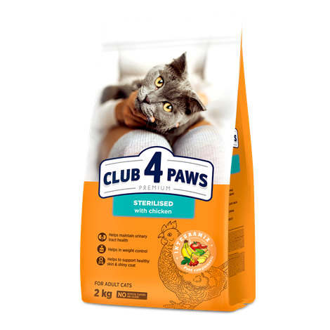 CLUB 4 PAWS PREMIUM  KISIRLAŞTIRILMIŞ KEDİLER İÇİN KOMPLE KURU KEDİ MAMASI