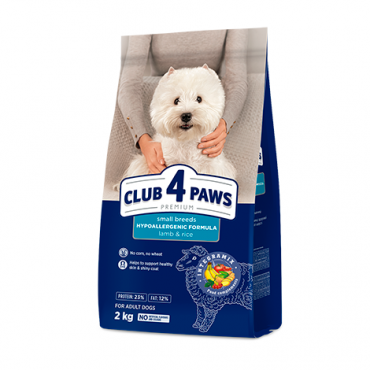 CLUB 4 PAWS PREMIUM “KUZU ETLİ & PİRİNÇLİ” KÜÇÜK IRK YETİŞKİN KÖPEKLER İÇİN KOMPLE KURU KÖPEK MAMASI