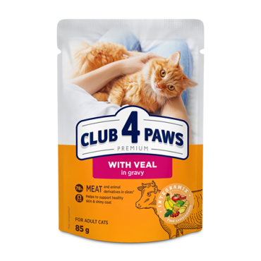 CLUB 4 PAWS PREMIUM “SOS İÇİNDE DANA ETLİ” YETİŞKİN KEDİLER İÇİN KOMPLE YAŞ KEDİ MAMASI