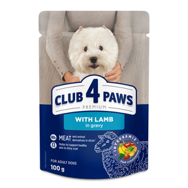 CLUB 4 PAWS PREMIUM "SOS İÇİNDE KUZU". KÜÇÜK IRK YETİŞKİN KÖPEKLERİ İÇİN TAM KONSERVE MAMA