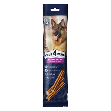 CLUB 4 PAWS PREMIUM DENTAL STICK: YETİŞKİN BÜYÜK IRK KÖPEKLER İÇİN TAMAMLAYICI KÖPEK ÖDÜLÜ