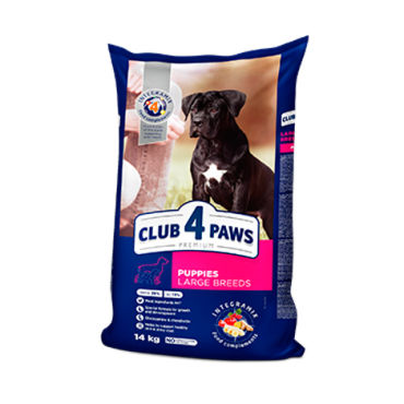 CLUB 4 PAWS PREMIUM “TAVUKLU”. BÜYÜK IRK YAVRU KÖPEKLER İÇİN KOMPLE KURU KÖPEK MAMASI