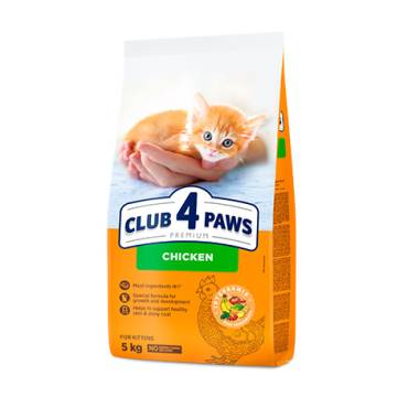 CLUB 4 PAWS PREMIUM “TAVUKLU”. YAVRU KEDİLER İÇİN KOMPLE KURU KEDİ MAMASI