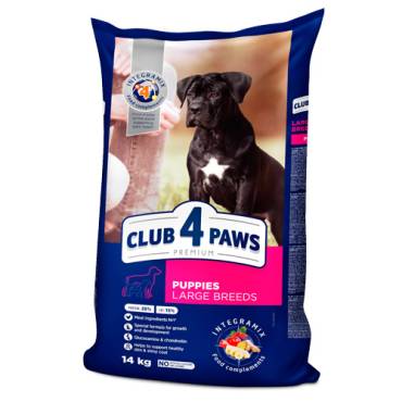 CLUB 4 PAWS PREMIUM “TAVUKLU”. BÜYÜK IRK YAVRU KÖPEKLER İÇİN KOMPLE KURU KÖPEK MAMASI