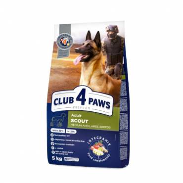 CLUB 4 PAWS PREMIUM “SCOUT” TÜM ORTA VE BÜYÜK IRK GÖREVLİ YETİŞKİN KÖPEKLER İÇİN KOMPLE KURU KÖPEK MAMASI